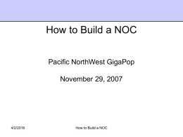 How to build a NOC - UW Information Technology Wiki