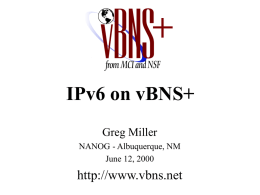IPv6 on the vBNS