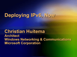 Deploying IPv6, now