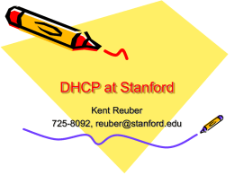 DHCP at Stanford