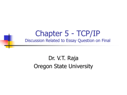 TCP/IP Discussion Related to Essay Question on Final