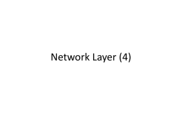 Network Layer (4) - FSU Computer Science Department