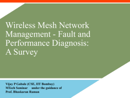 Fault and Performance Diagnosis