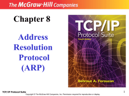 Adress Resolution Protocol (ARP)