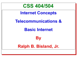 Telecommunications, Copyright Ralph B. Bisland, Jr, 2001