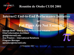 End to End Performance Initiative