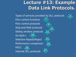 13. Example Data Link Protocols