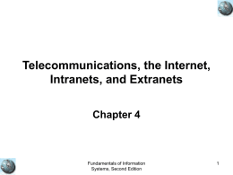 Telecommunications, the Internet, Intranets, and Extranets Chapter 4