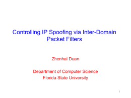Controlling IP Spoofing via Inter-Domain Packet Filters