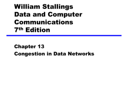 Chapter 13 Congestion in Data Networks
