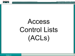 Access Control Lists (ACLs) ver 3.1