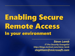 Enabling secure remote access