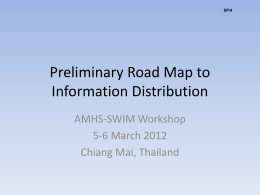 Preliminary Road Map to Information Distribution