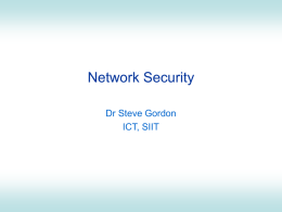 Network Security - School of ICT, SIIT, Thammasat University