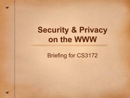 Detailed Overview of Security and Privacy lecture slides