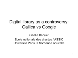 Digital library as a controversy: Gallica vs Google