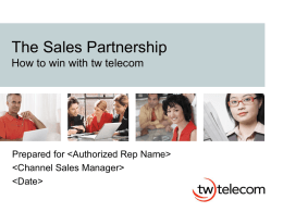 Why TW Telecom Sales Presentation
