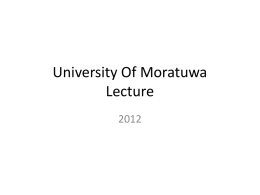 Moratuwa Campus Final Year BSC Engineering December