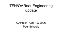OSCnet/OARnet Engineering Update