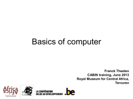 Basics of computer - Royal Museum for Central Africa