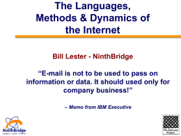 The Languages, Methods & Dynamics of the Internet