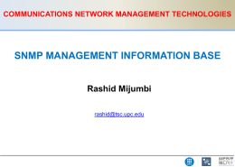 SNMP Management Information Base - About the group