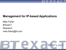 Management for IP-based Applications