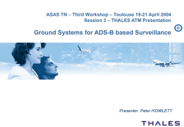 Ground Systems for ADS-B based surveillance