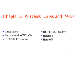 Wireless LANS and PANS