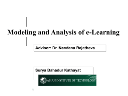Design and Modeling of the E-Learning using