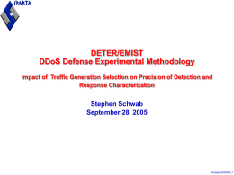 EMIST DDoS September 2005 Experiment Plans