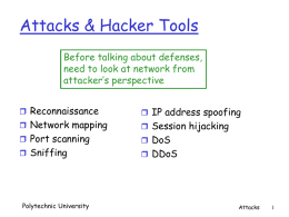 Attacks and hacker tools - International Computer Institute