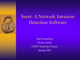 Snort: A Network Intrusion Detection Software