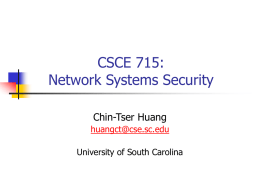 CSCE 790: Computer Network Security - CSE