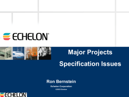 Major Projects and the Specification process