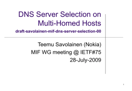 DNS Server Selection on Multi-Homed Hosts