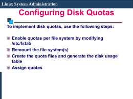 Configuring Disk Quotas