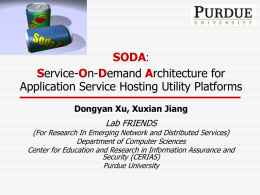 SODA: a Service-On-Demand Architecture - FRIENDS Lab