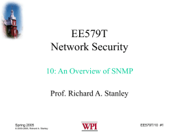 EE579T Network Security 9: An Overview of SNMP