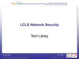 LCLS Network Security