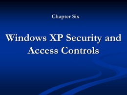 The Windows XP Security Model