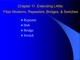 Chapter 11 Extending LANs: Fiber Modems, Repeaters, Bridges