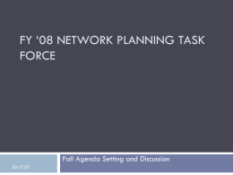 NETWORK PLANNING TASK FORCE