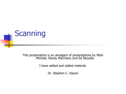 Scanning - Dr. Stephen C. Hayne