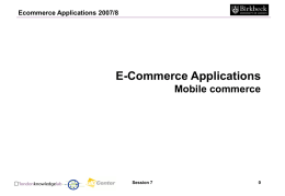 Ecommerce Applications 2007/8 - Department of Computer Science