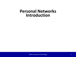 Personal Networks Introduction