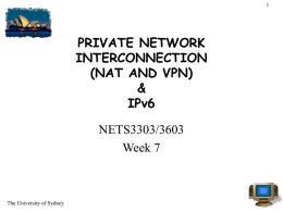 VPN and NAT IPv6 - The University of Sydney