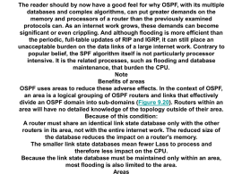 Areas The reader should by now have a good feel for why OSPF
