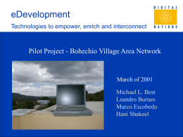 Presentation Bohechio Village Area Network