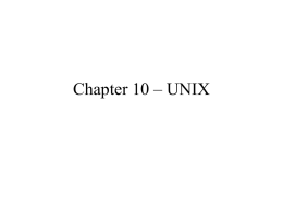 Chapter 10 – UNIX